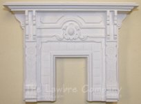 1092 - Eastlake Fireplace, Wood Grained w/Hand-Painted Tiles