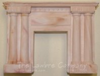 1073 - Victorian Columned Fireplace, Golden Cream Marbled