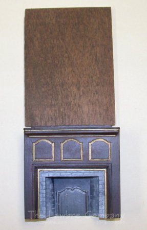 1077 - Salem Corner Fireplace, Wood Grain w/Beveled Wall Piece