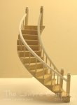 1126 - Curved Staircase, Smooth Spindle, 2 Rails, Right Curve