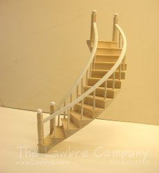 1127 - Curved Staircase, Smooth Spindle, 2 Rails, Left Curve