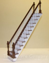 1153 - Mahogany Staircase, Straight, 2 Rails