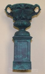 AE802 - (V) Small Pedestal w/Panels and Rococo Urn